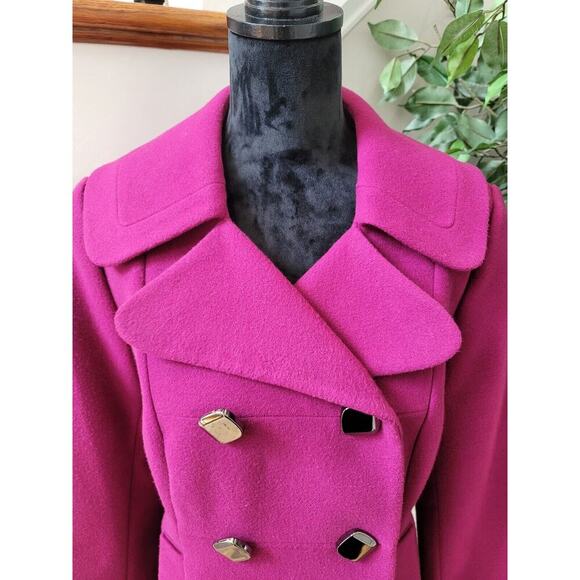 Style & Co. Women's Purple Polyester Double Breasted Buttons Front Fitted Coat M - Picture 2 of 12